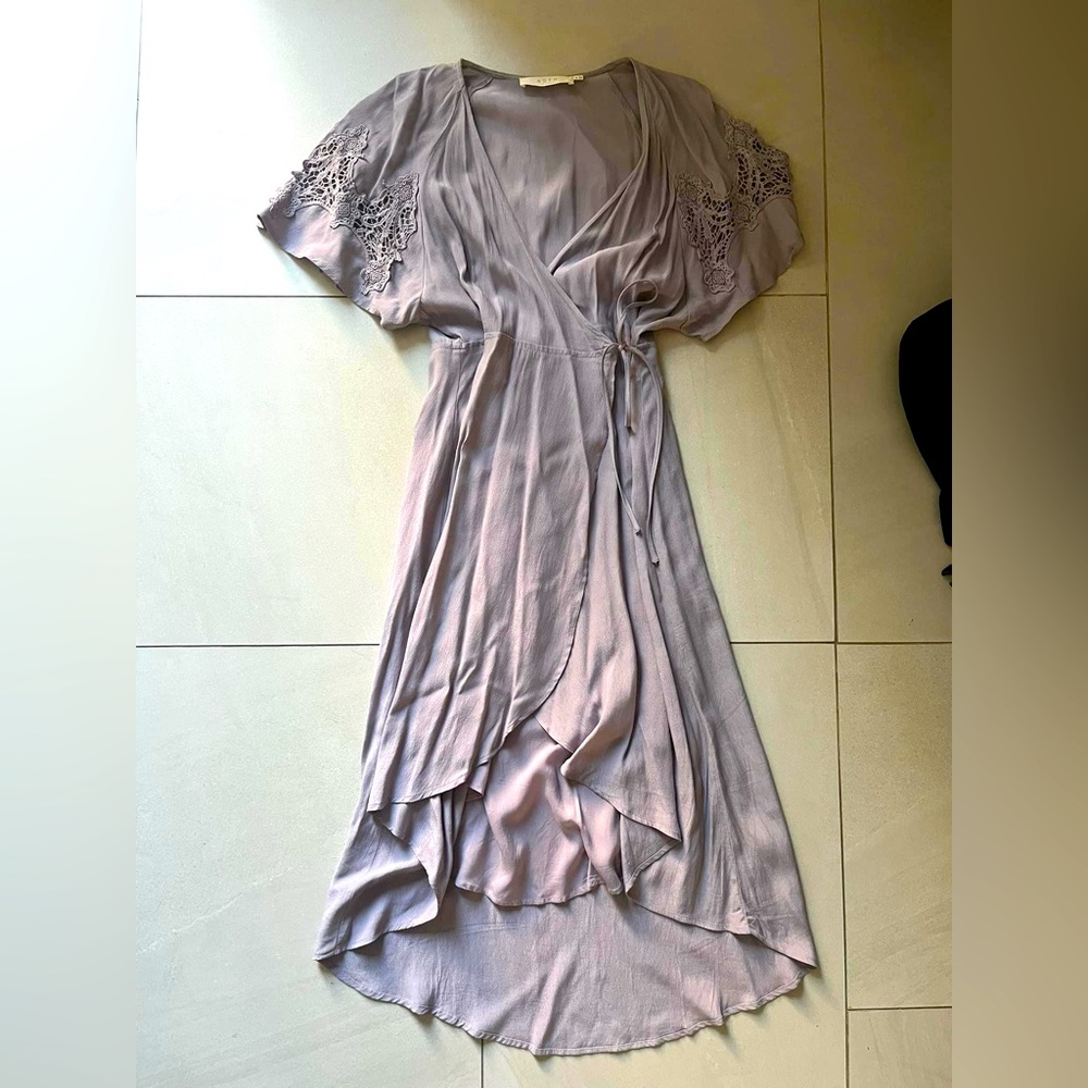Astr Lavender Midi Wrap Dress